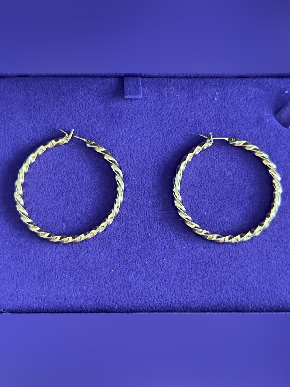 Monet Gold Twisted Hoop Earrings